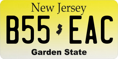 NJ license plate B55EAC