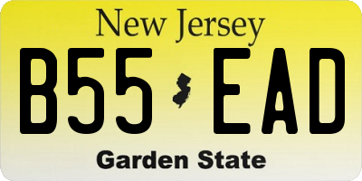 NJ license plate B55EAD