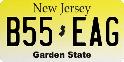 NJ license plate B55EAG