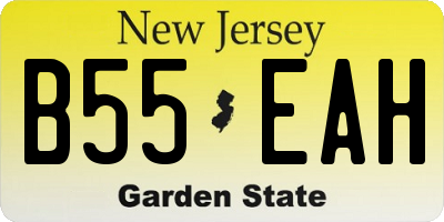 NJ license plate B55EAH