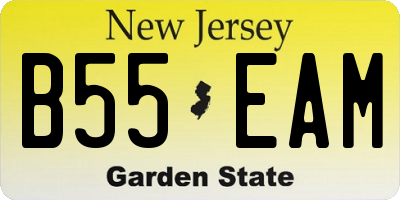NJ license plate B55EAM