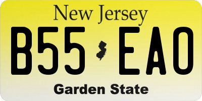 NJ license plate B55EAO