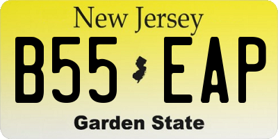 NJ license plate B55EAP