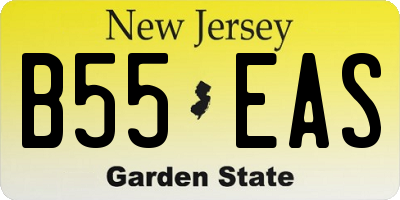NJ license plate B55EAS