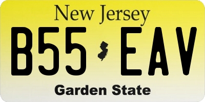 NJ license plate B55EAV
