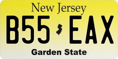 NJ license plate B55EAX
