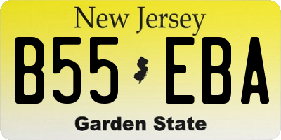 NJ license plate B55EBA