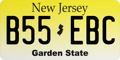 NJ license plate B55EBC