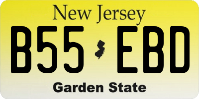 NJ license plate B55EBD