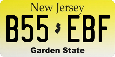 NJ license plate B55EBF
