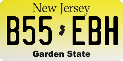 NJ license plate B55EBH