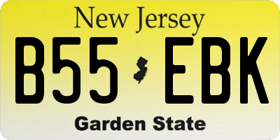 NJ license plate B55EBK