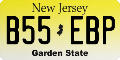 NJ license plate B55EBP