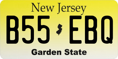 NJ license plate B55EBQ