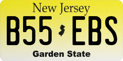 NJ license plate B55EBS