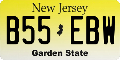 NJ license plate B55EBW