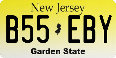 NJ license plate B55EBY