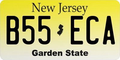 NJ license plate B55ECA