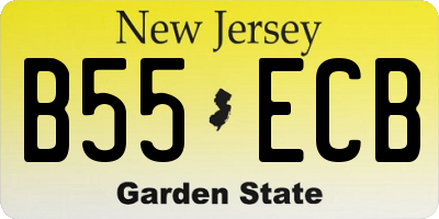 NJ license plate B55ECB