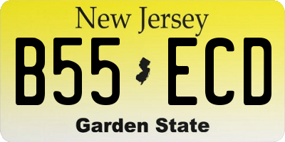 NJ license plate B55ECD