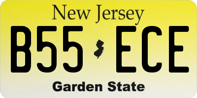 NJ license plate B55ECE