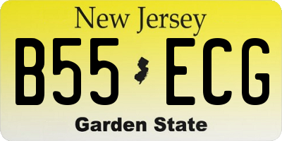 NJ license plate B55ECG