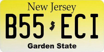 NJ license plate B55ECI