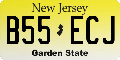 NJ license plate B55ECJ
