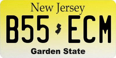 NJ license plate B55ECM