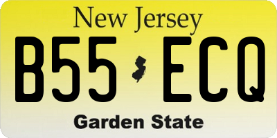 NJ license plate B55ECQ