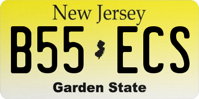 NJ license plate B55ECS