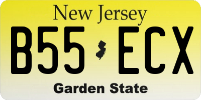 NJ license plate B55ECX