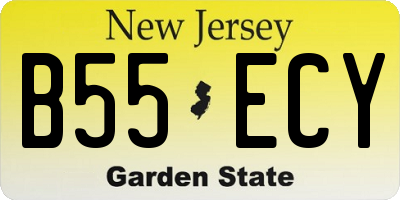 NJ license plate B55ECY