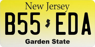 NJ license plate B55EDA