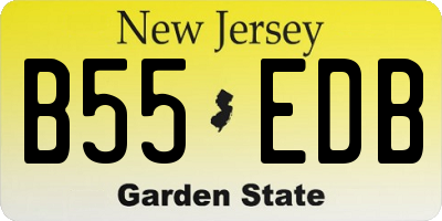 NJ license plate B55EDB