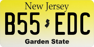 NJ license plate B55EDC
