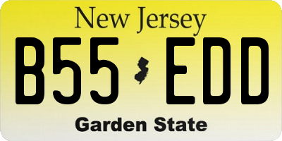 NJ license plate B55EDD