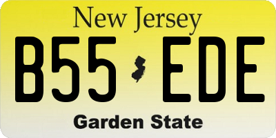 NJ license plate B55EDE