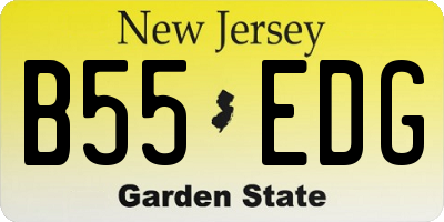 NJ license plate B55EDG