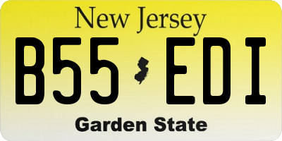 NJ license plate B55EDI