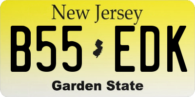 NJ license plate B55EDK
