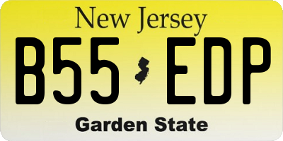 NJ license plate B55EDP