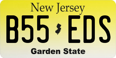 NJ license plate B55EDS