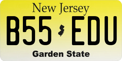 NJ license plate B55EDU