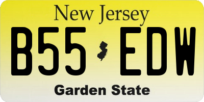 NJ license plate B55EDW