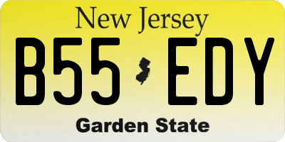 NJ license plate B55EDY