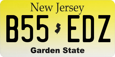 NJ license plate B55EDZ
