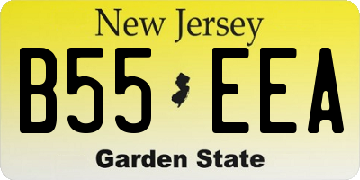 NJ license plate B55EEA
