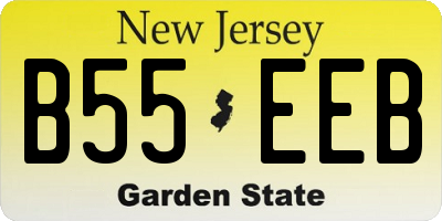 NJ license plate B55EEB