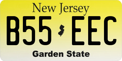 NJ license plate B55EEC